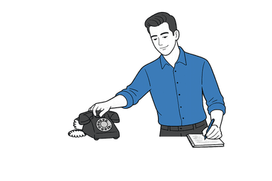 Kai answering the phone and taking notes, ready to dispatch your trade crew